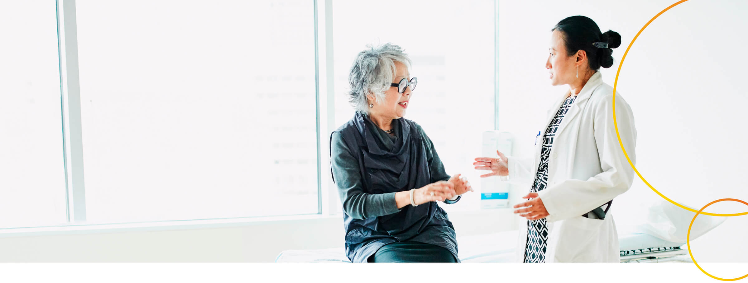 A patient talking with healthcare professional